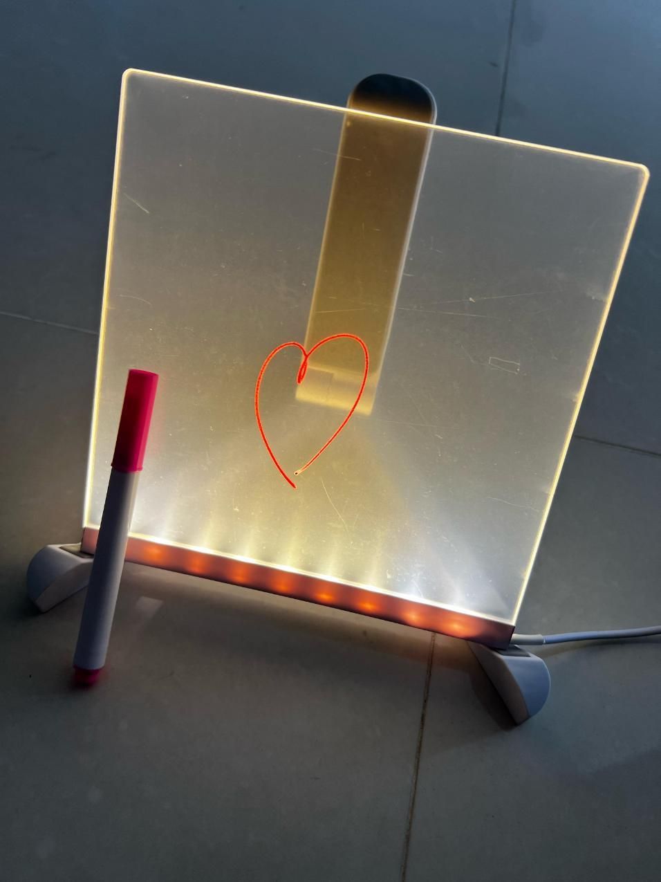 3D LED Light Glass Acrylic Writing Pad